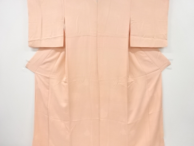 リサイクル　抽象模様織り出し一つ紋色無地着物